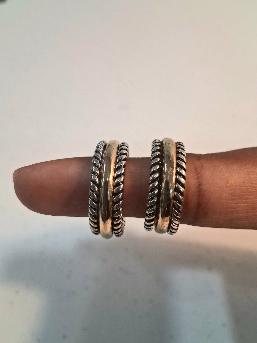 Vintage Gold & Silver Twisted Rope Earrings